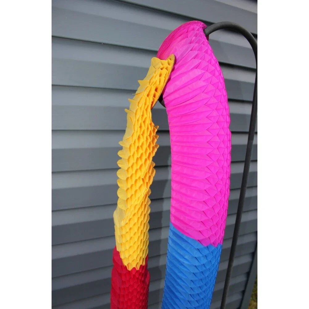 Long  Vintage Colorful Rainbow Honeycomb Accordion Streamer Decor Birthday FUN 2